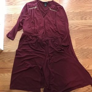 Lane Bryant wrap dress burgundy